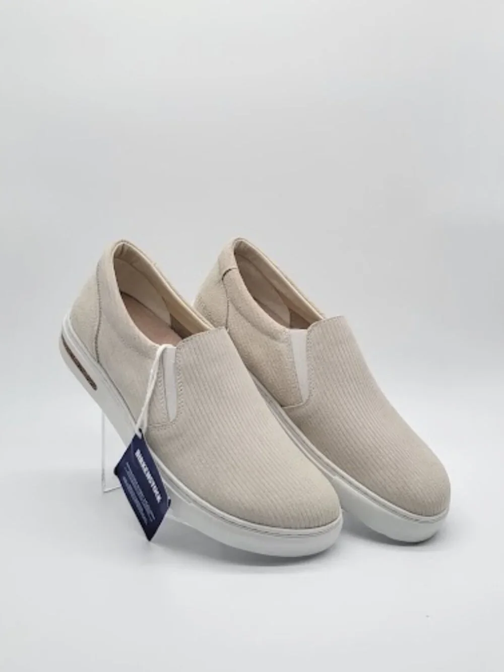 BIRKENSTOCK Oswego Corduroy Slip On Sneakers Ivory Cream EU Size 40 NWT